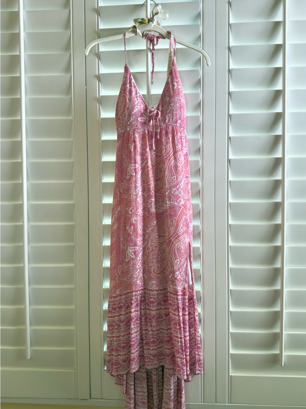 Hollister pink paisley high-low midi dress
